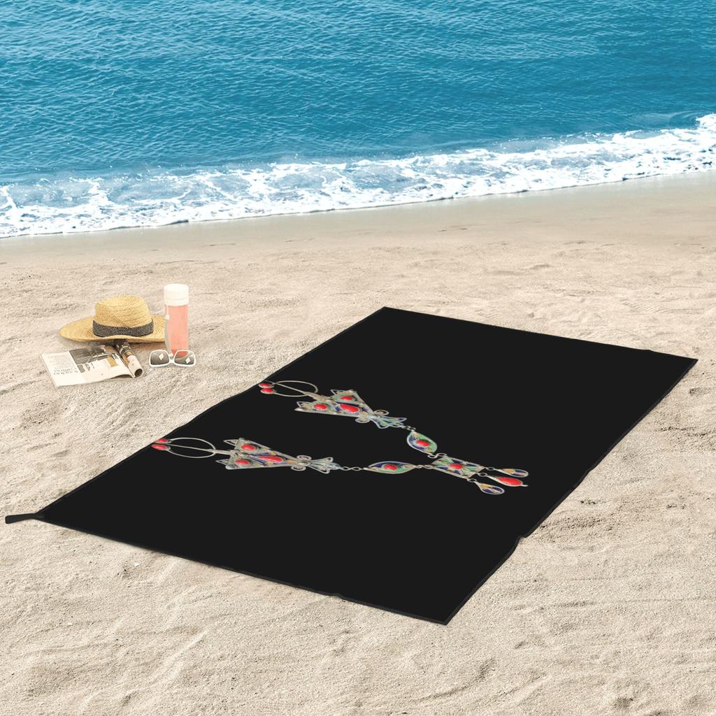 Kabyle Jewelry Amazigh Beach Towel Soft Microfiber Quick Dry Absorbent Quick Towels For Bath