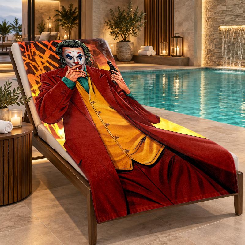 Beach Towel with Joker DC Design, Quick Dry Lightweight Towel for Swimming Pool Travel