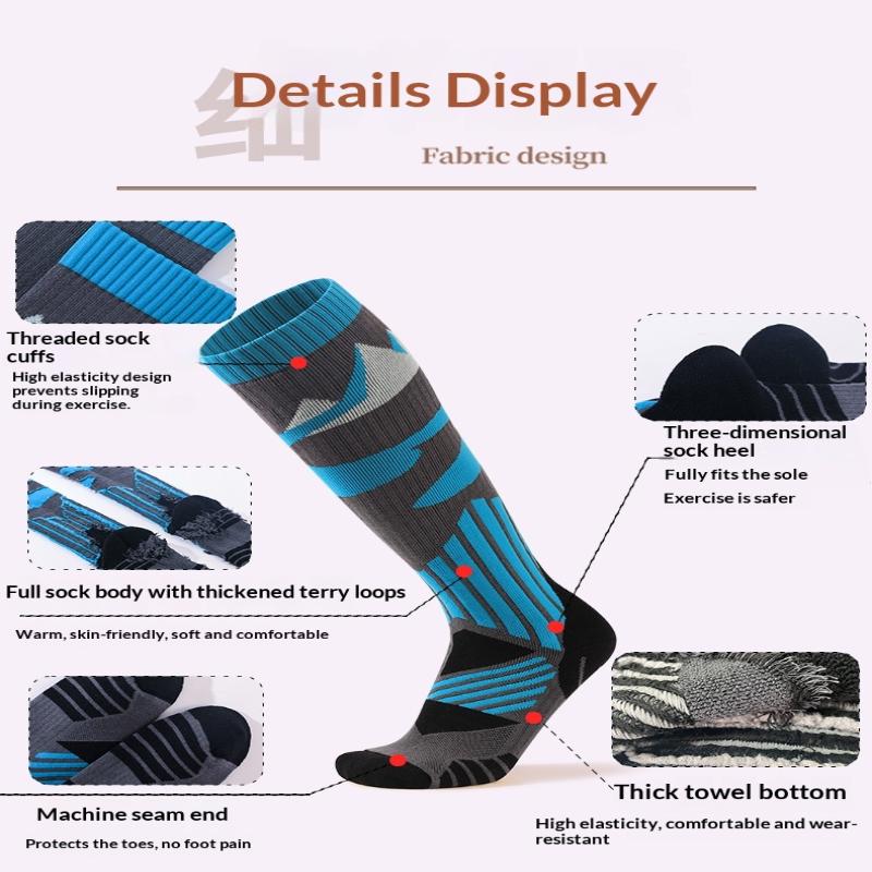1 Pair Professional Winter Ski Socks Adult Snow Hiking Socks Thickened Warm Sports Snowboard Cycling Soccer Socks Women Men Gift