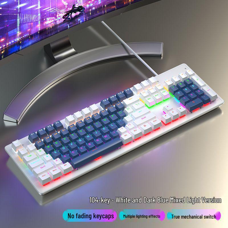 87/104 Key Mechanical Keyboard with Blue, Black, Red, Brown Switches for Gaming and Typing - Wired Universal for Desktop/Laptop