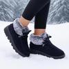 Winter New Snow Boots with Fleece Lining Thickened Warm Short Boots Low-Top Shoes Anti-Cold Fashionable Versatile Casual Women's Shoes