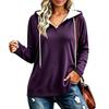 Women's Lightweight V-Neck Long Sleeve Hoodie Casual Pullover