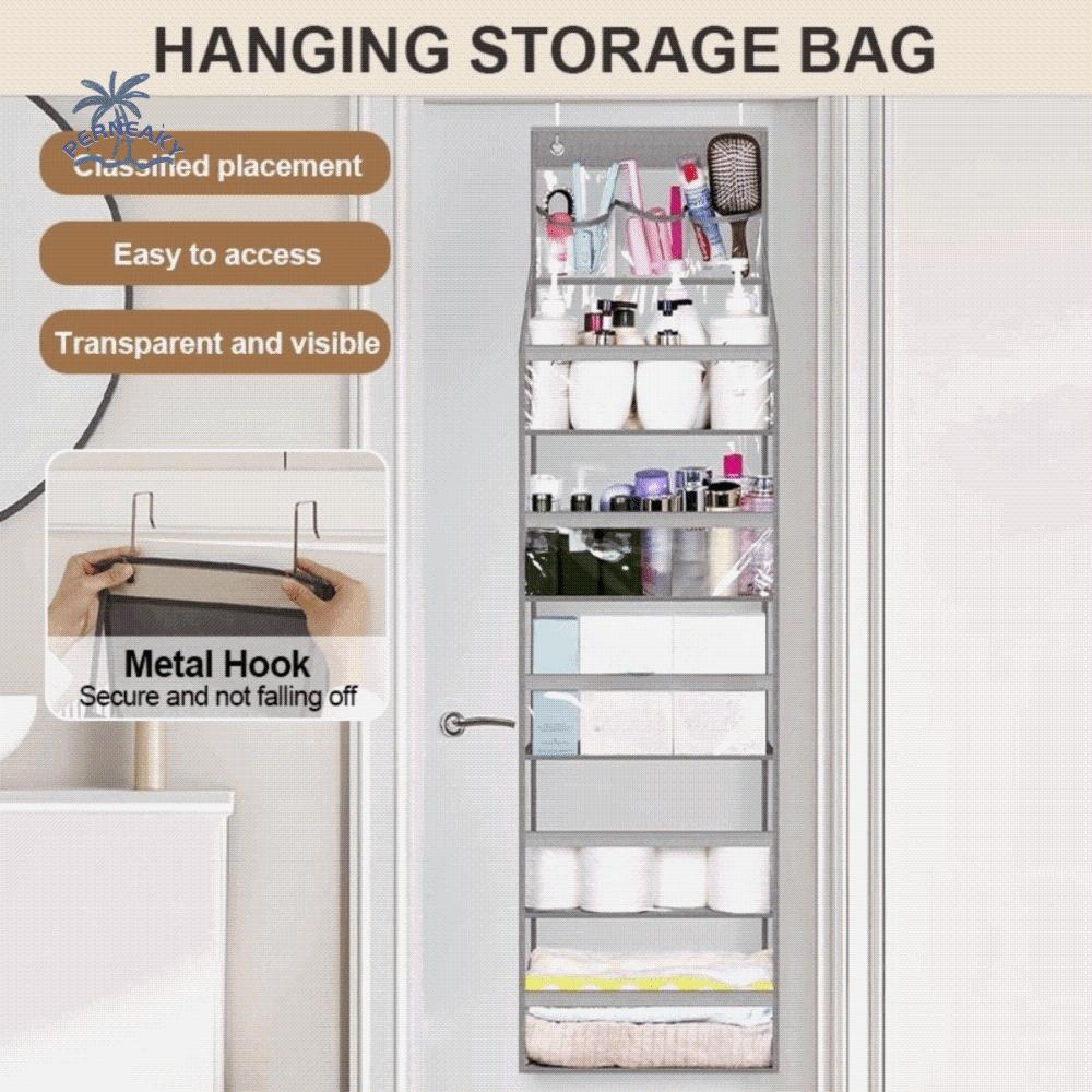 Six Compartments Storage Hanging Bag Wall-mounted Visible Toy Snack Storage Bag Foldable Space Saving Bag Organizer Closet