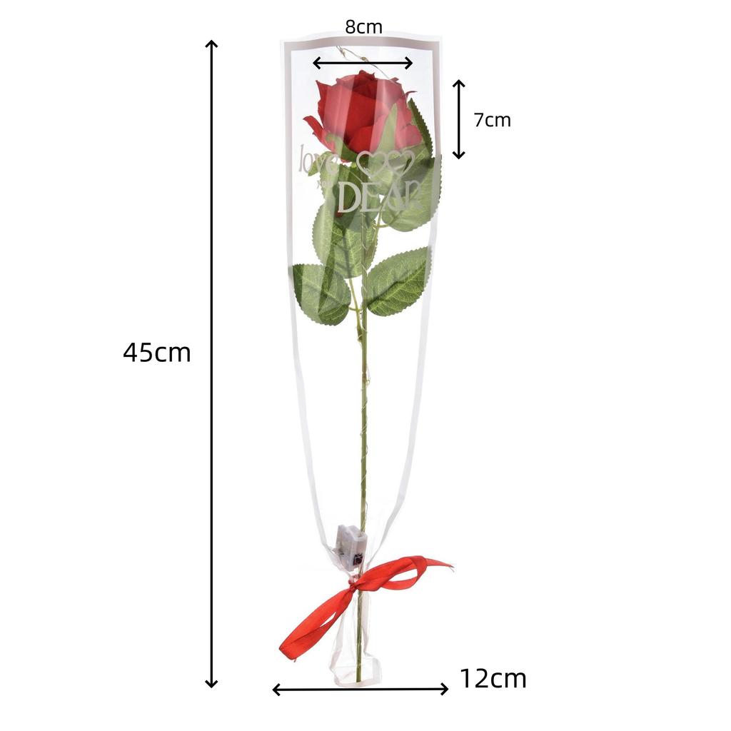 1pcs Led Light Up Glowing Roses Red Flower Bouquet Led Flash Handheld Valentine's Day Glow Party Wedding Decoration