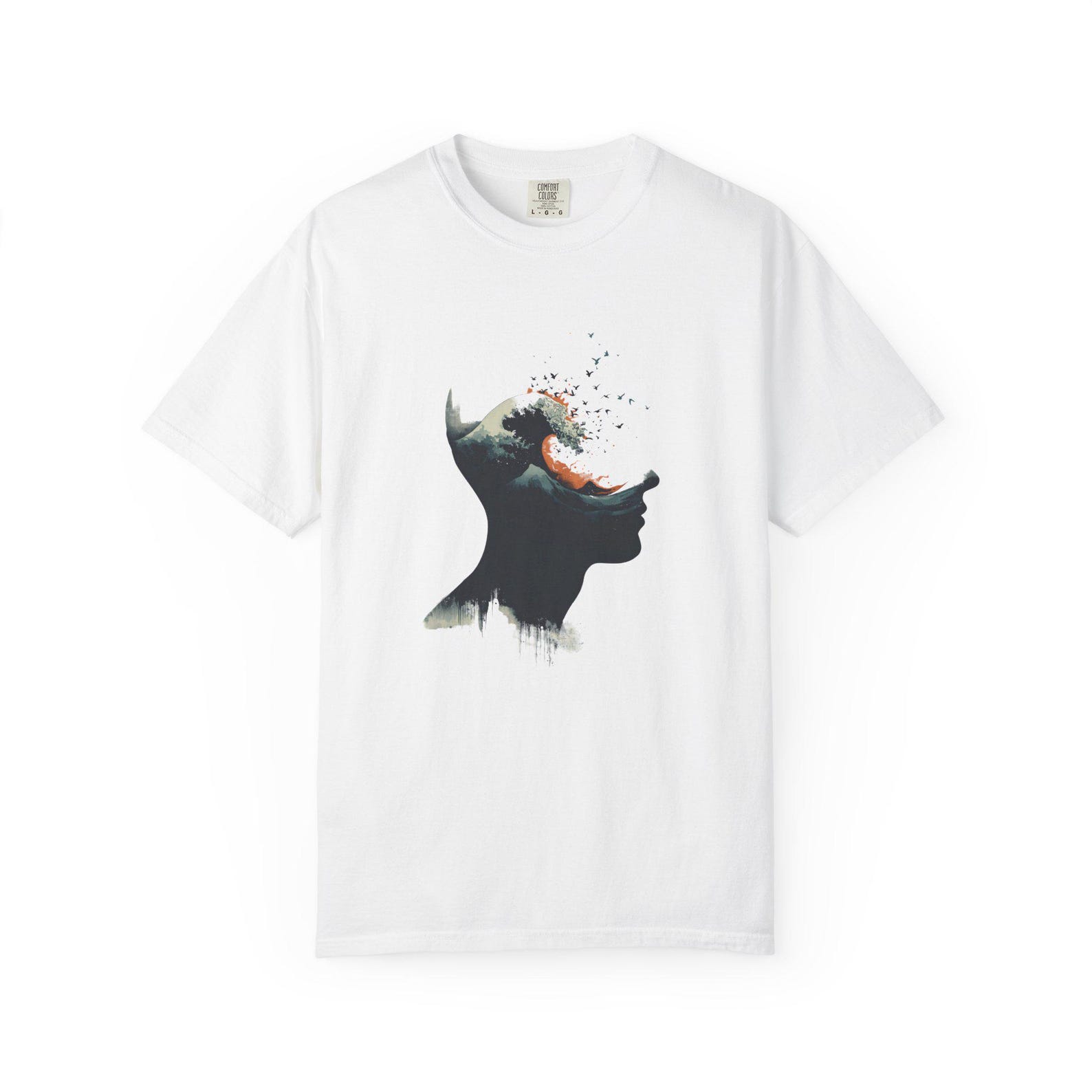 Silhouette Profile with Paint Splash T-Shirt | Abstract Face Art XL