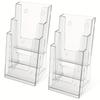 2pcs 3-Tier Acrylic Brochure Holder Transparent Multifunctional Literature Rack Suitable for Home or Office Desktop or Wall Use