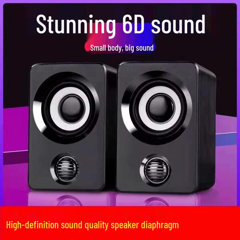 Compact Desktop Wired Subwoofer Speaker for Laptop and Home Use