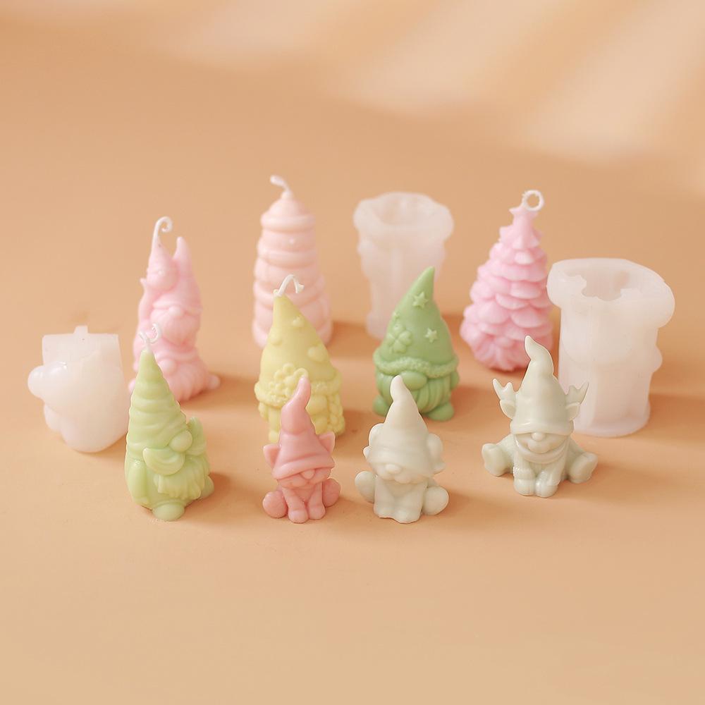 2024 Christmas Gnome Candle & Tree Diffuser Mold: 3D DIY Silicone for Plaster & Stone