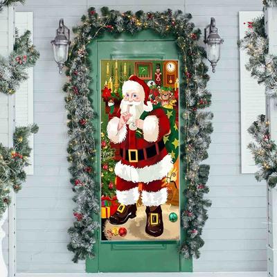 Türhänger Weihnachts-Türabdeckung Atmosphären-Arrangement Feiertags-Requisiten Fenster-Schild Banner Hintergrund Alter Mann Schneemann