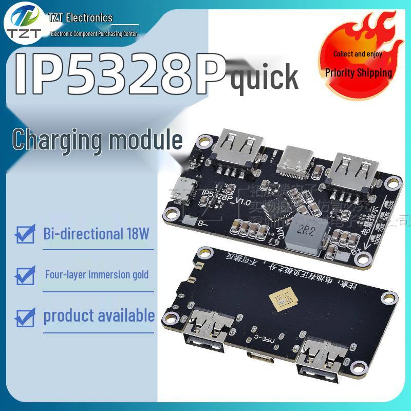 Power Bank Module – 3.7V to 5V/9V/12V Boost, IP5328P Bidirectional Fast Charging