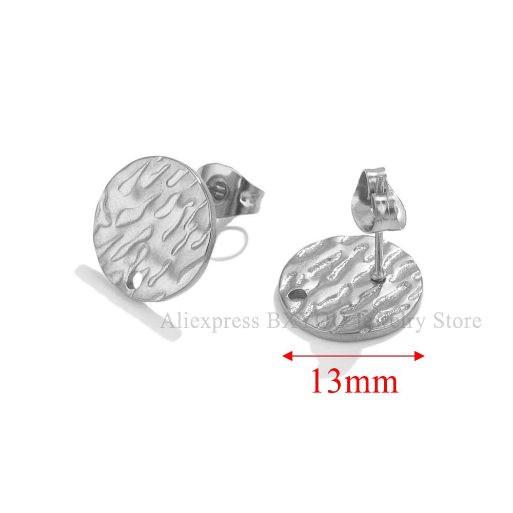 10pcs Round Stainless Steel Gold Plated Earrings Making Supplies Hooks Connectors Earring Posts Studs Pins Findings Components
