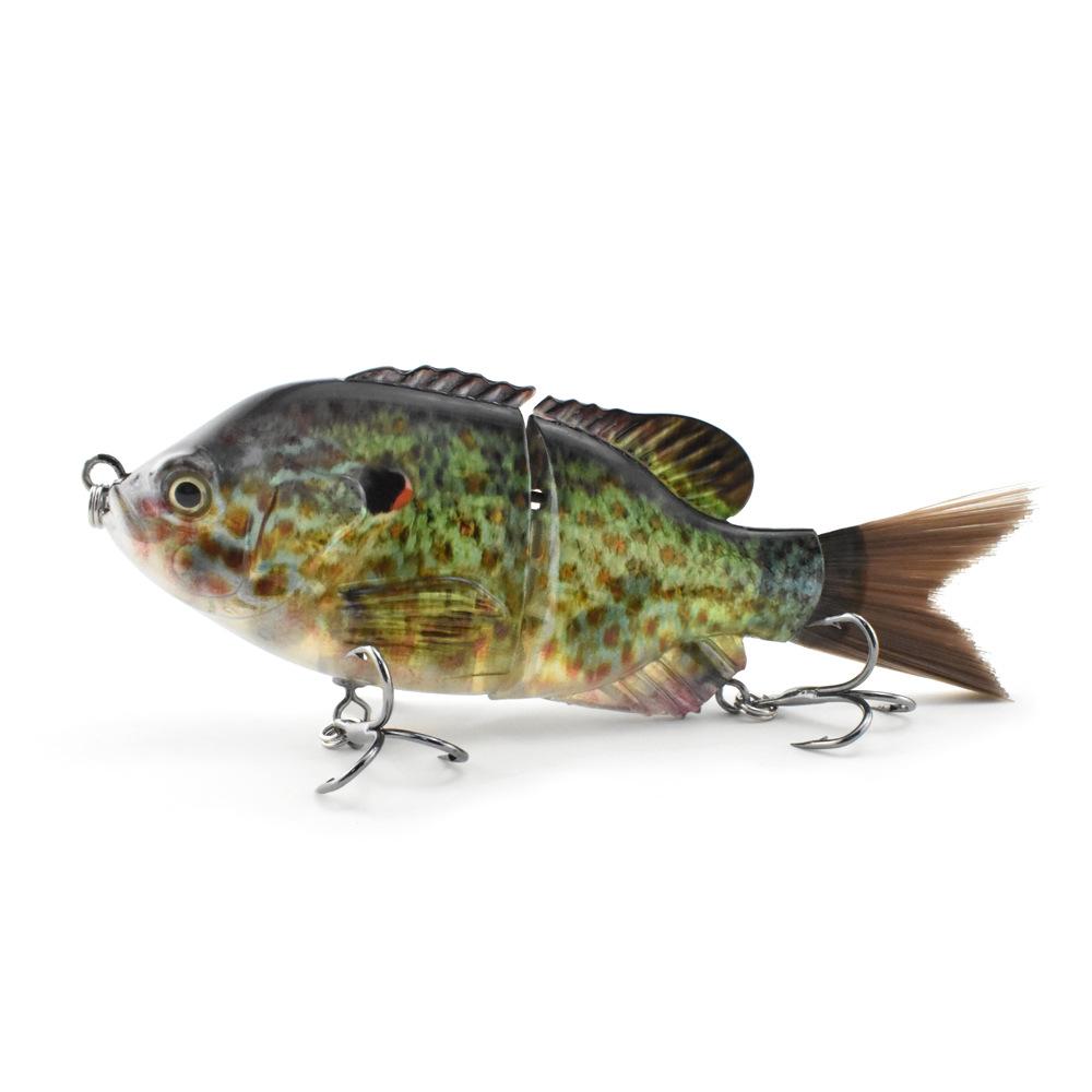 125Mm Plastic Silk Tail 2 Sections Sunfish Simulation Multi-Section Bait S Type Flexible Underwater Swimming Luya Bait