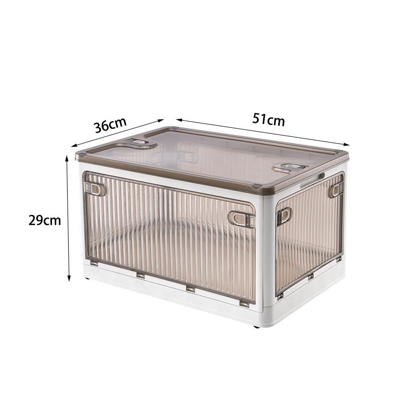 Foldable Storage Box Closet Organizer Stackable Sundries Organizer with Wheels Home Storage Large Capacity Books Snack Toy Bin