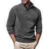 Men's Henley Neck Pullover Long Sleeved Half Zipper Sweatshirts Soft Breathable Fit Tops Ribbed Collar Relaxed Fit Daily Wear