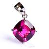 Zertifizierter 925er Sterlingsilber Quadratischer Kissenförmiger Edelstein Anhänger 24 Karat Natürlicher Rosa Rubin