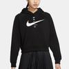 Nike Sportovní mikina s kapucí s potiskem loga Swoosh Dámská mikina Černá CU5677-011