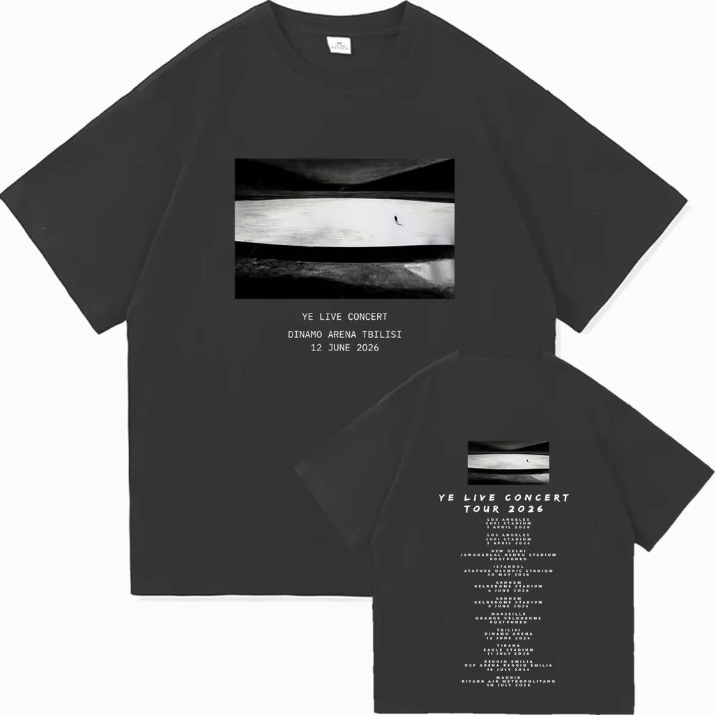 Fashion Y2K Plus Size Short Sleeve Crew Neck Cotton TShirt for Summer 2026 Kanye West Ye Print Comfortable Fan Gift Tshirt