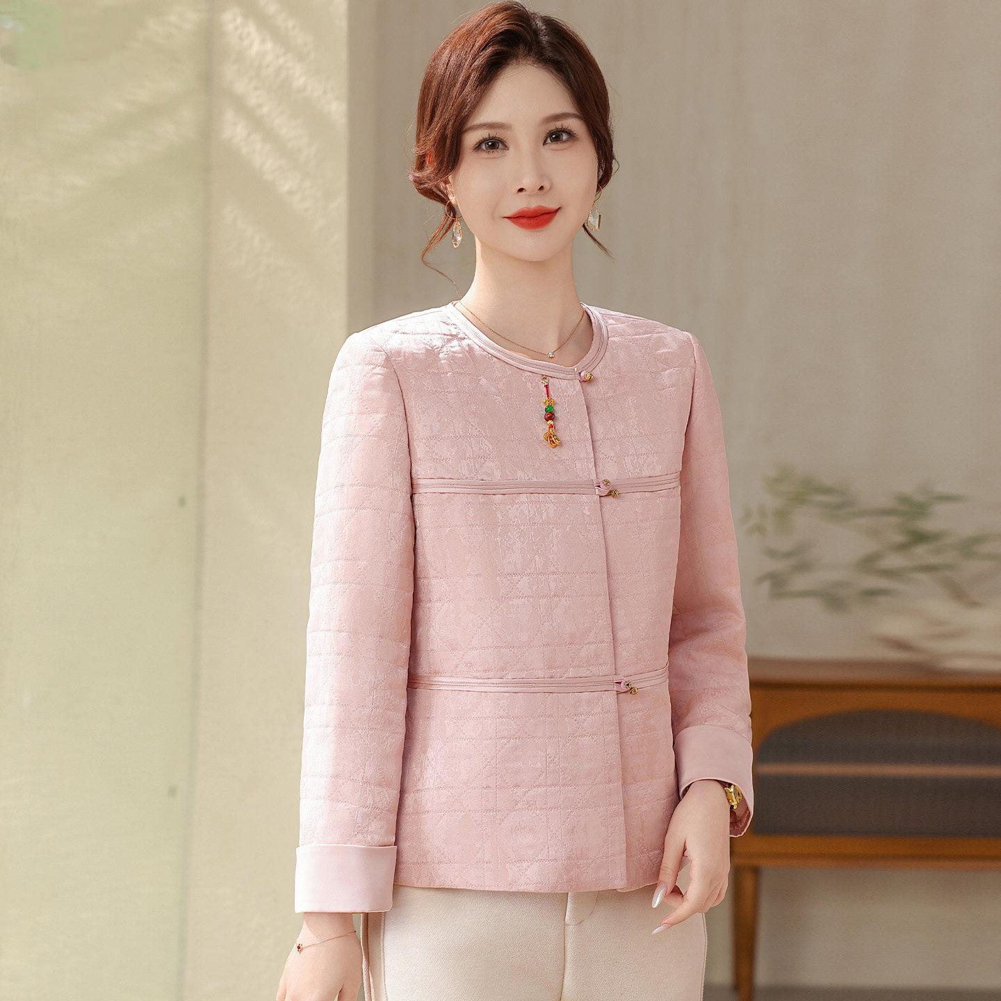 

Mom s New Chinese-Style Spring Jacket for Middle-Aged and Elderly - Perfect for Spring and Autumn, Loose Fit for Mother s Day 2026 2XL (102-135 lbs)