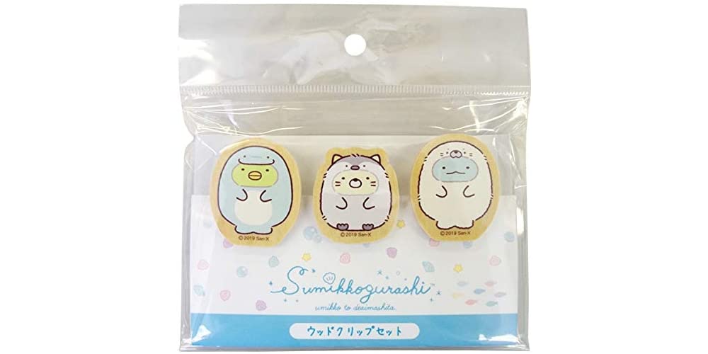 SG Sumikko Gurashi Set and Umikko Made In Japan Clips, 3-Piece (Sumikko B),