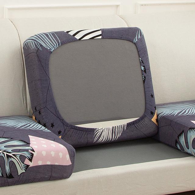 Printed Elastic Sofa Seat Cushion Cover For Living Room Furniture Protector L-shaped Armchair Stretch Seat Cushion Slipcover