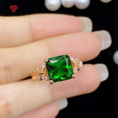 Neue Mode Temperament Schmetterling Prinzessin Quadratische Grüne Form Öffnung Ringe Für Frauen Zirkon Engagement Party Edlen Schmuck Geschenk