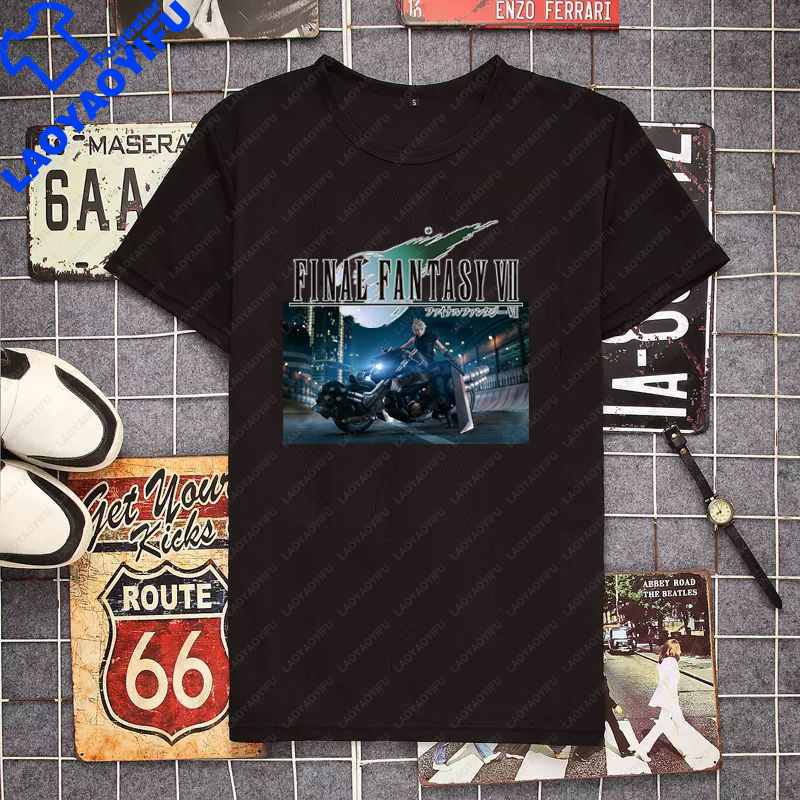 Final Fantasy Unisexs Tshirt Cute Shirt Unisexs Fashion Game Cloud Strife TShirt For Unisex Casual Buster Cactus Tops Short Sleeve