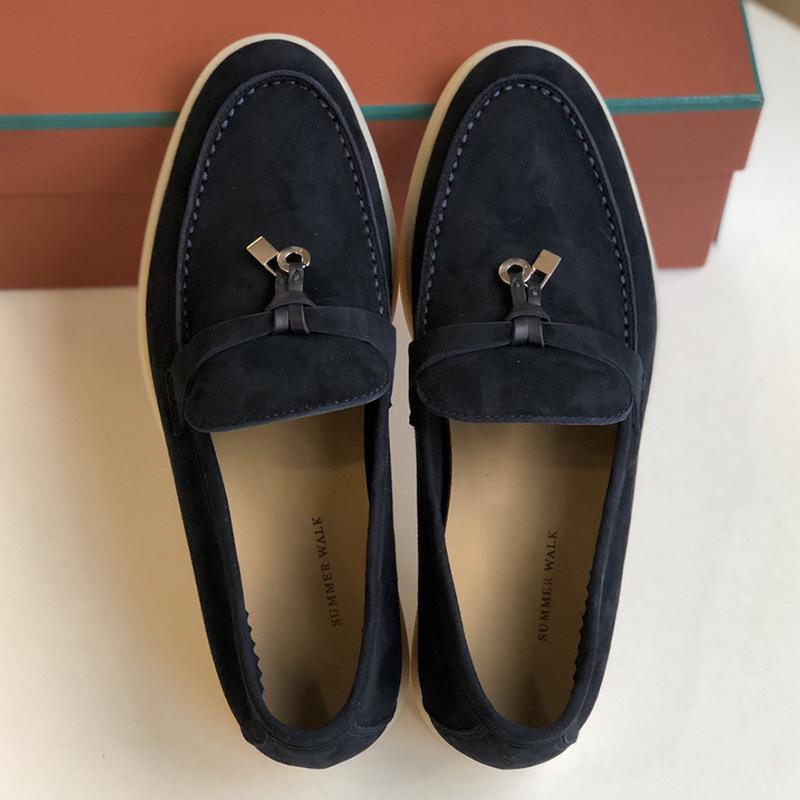 Europeiska & Amerikanska Mockasiner i Kohud - Mjuk Sula Brittisk Stil Slip-on Dam Casual Skor