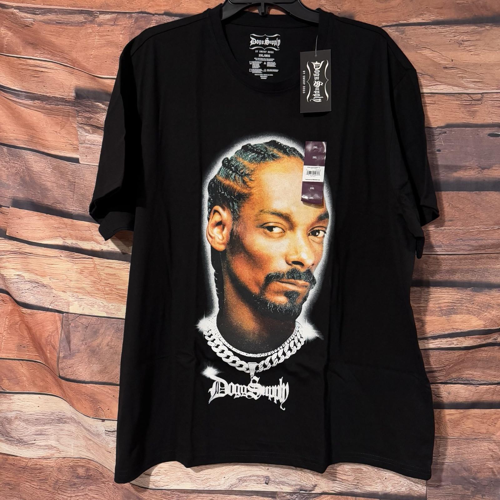 Snoop Dogg Dogg Supply Men s XXL Graphic Hip Hop Portrait Black Tee NWT Unisex T-Shirt M
