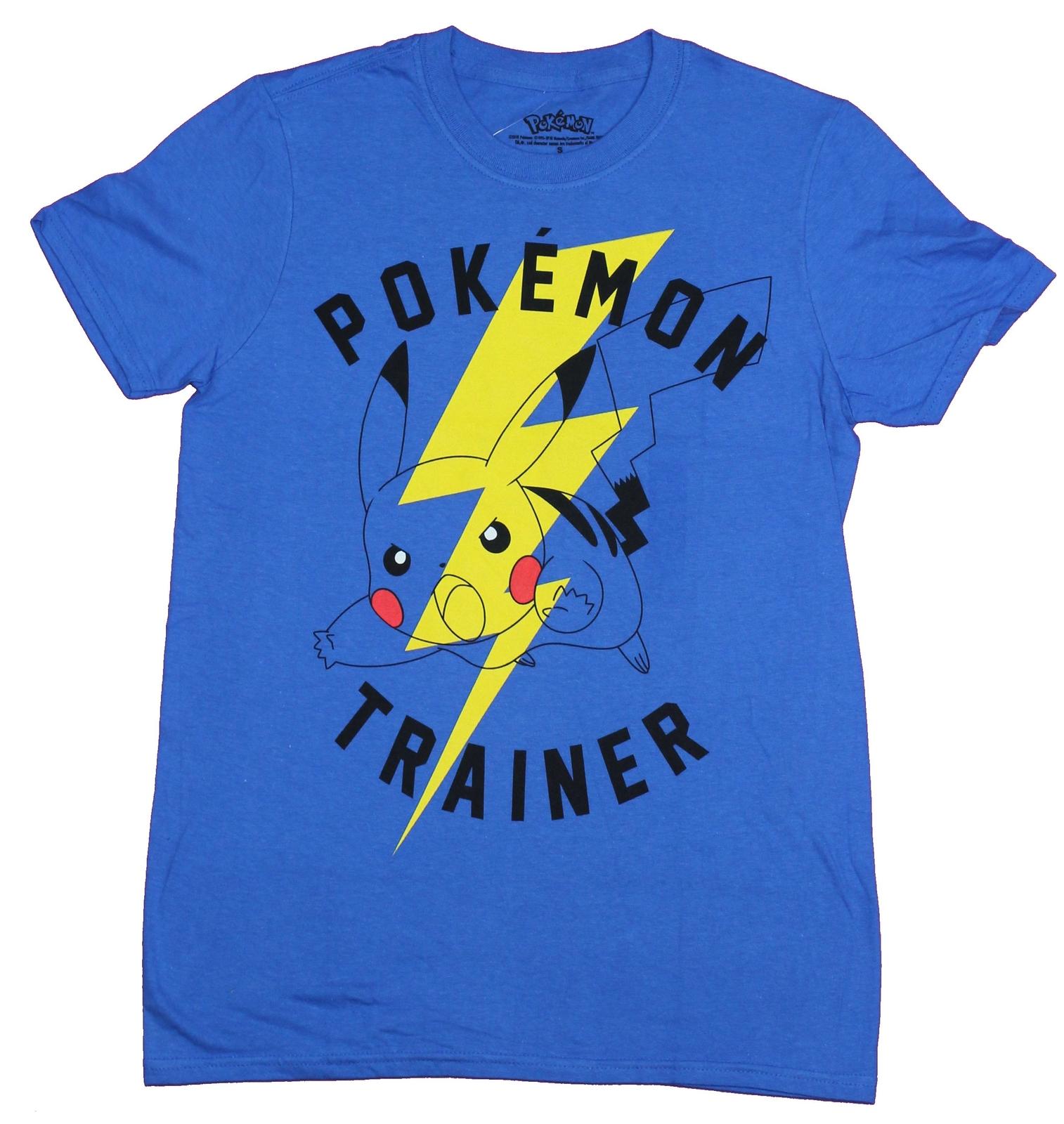 Pokemon Mens T-Shirt Trainer Pickachu Lighting Strike XL