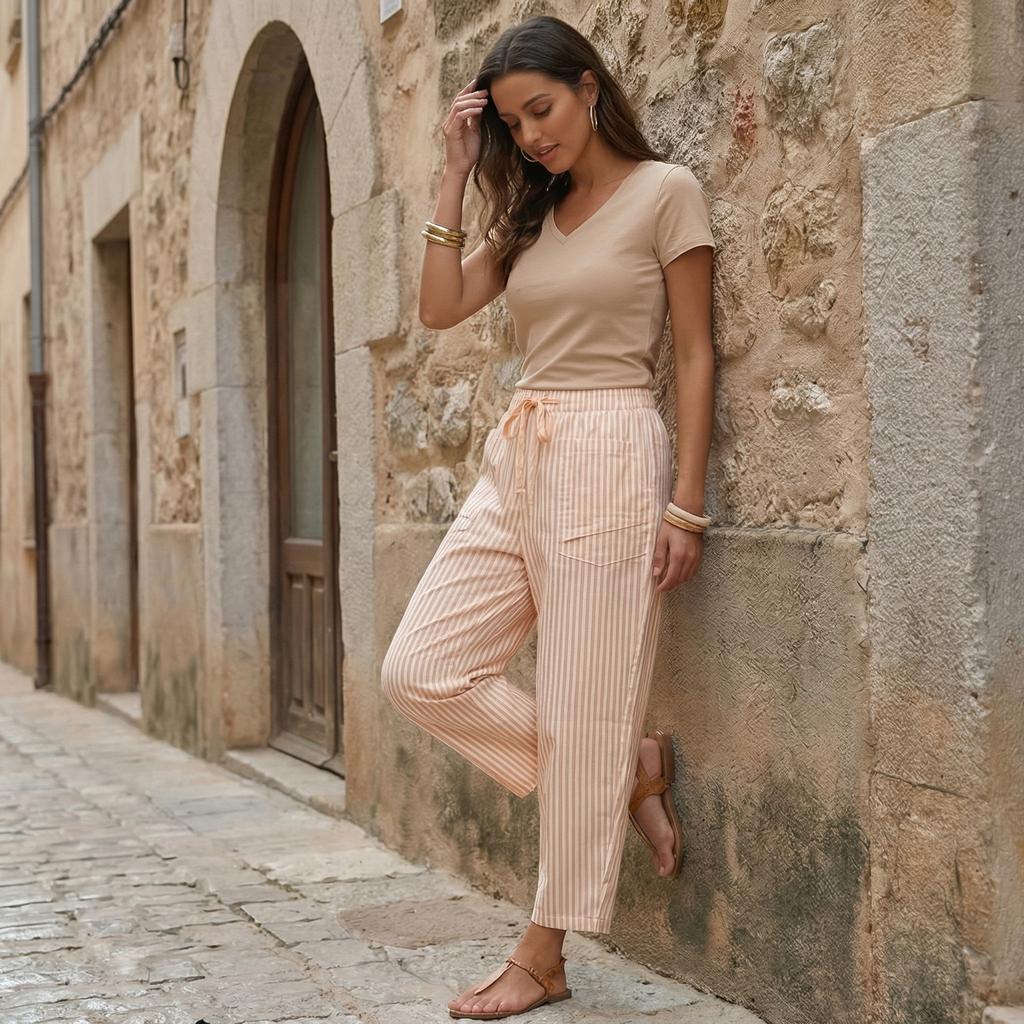 Pantaloni dritti da donna Pantaloni casual alla moda Pantaloni Harlan a nove punti