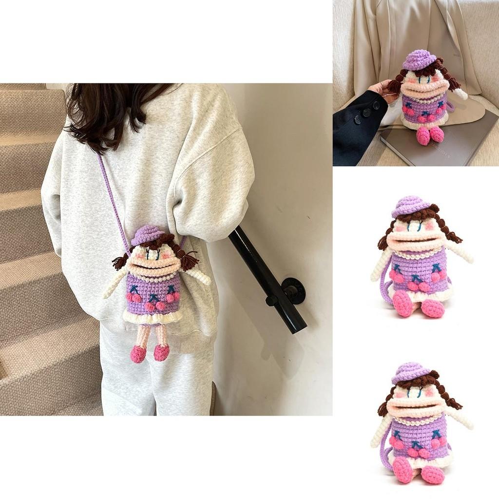 Adorable Cartoon Character Handcrafted Crochet Kids Shoulder Bag For Boys And Girls