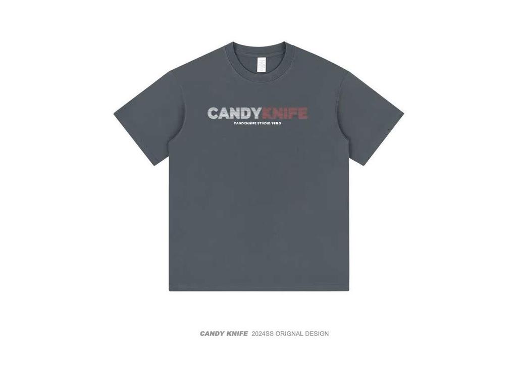 Phantom Letter American Retro Heavyweight Cotton Unisex Casual Loose T-Shirt