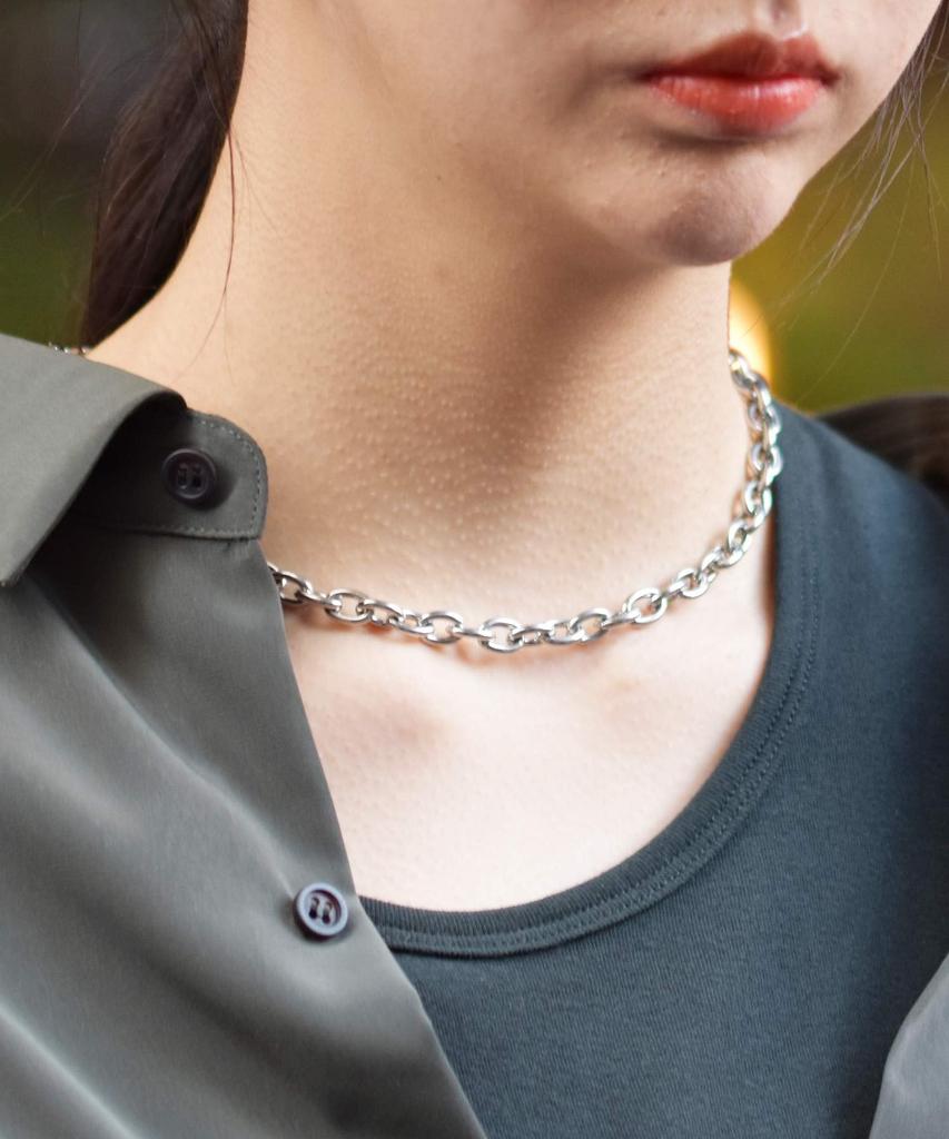 Necklace Link Chain Large Necklace Surgical Stainless Steel B [LHMI] Men's Women's