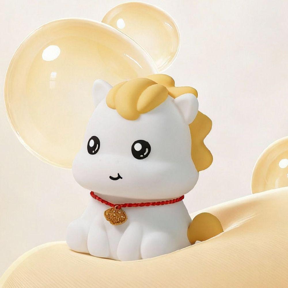 Silicone Material Pony Night Light Touch Control Atmosphere Light Eye-Caring Lamp  Children's Room