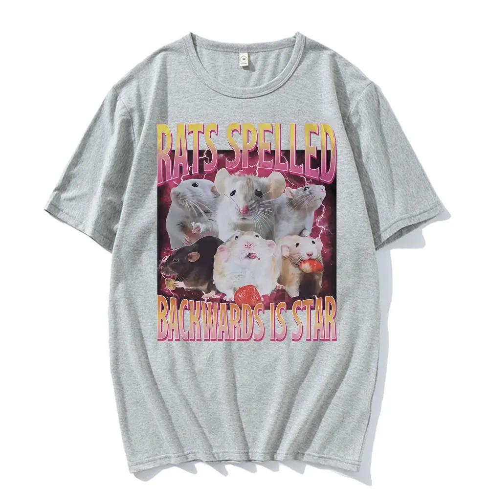 

Funny Rats Spelled Backwards Is Star Printed Tshirts Fashion Short Sleeve T Shirt Women Casual Tshirt Streetwear Y2K S