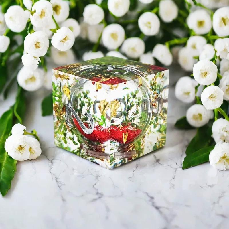 Resin Quicksand Christmas Series DND Dice COC Running Polyhedron Tabletop Role Playing Game Resin