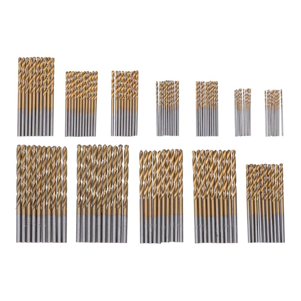 120 Stück 1/1,5/2/2,5/3/3,5 mm Spiralbohrer Sechs Größen Ti-beschichtete Bohrer Holzbohren