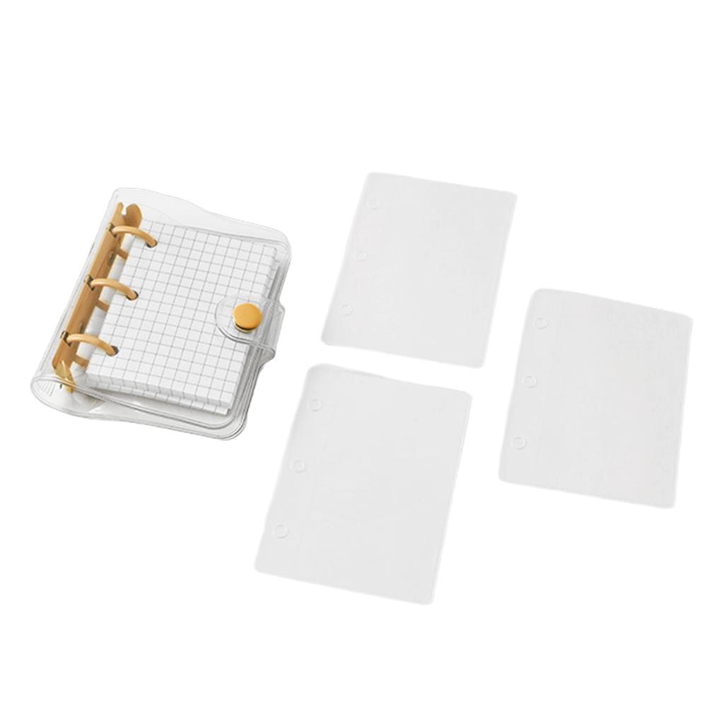 3 Rings Binder Notebook with 3 Binder Pocket 80 Sheet Gridded Paper Small Notebook Planner Notepads Pocket Journal