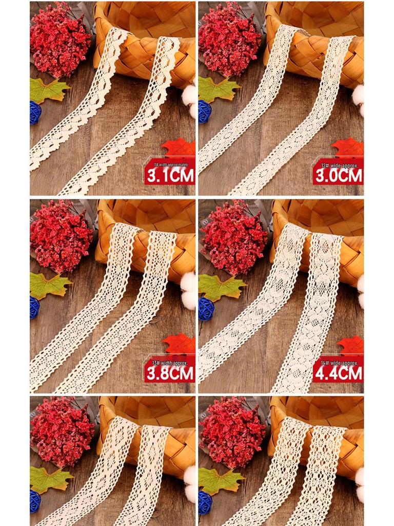 Huan Chuang Cotton Lace Ribbon for DIY Crafts and Clothing Fabric Decorations