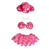 1 Set Porch Goose Outfits Outdoor Garden Lawn Yard Goose Statue Striped Shirt Red Hat Hawaii Bikini Swim Ring Holiday Party Dress-up Clothing