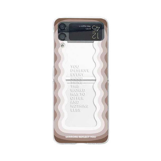 

Для Samsung Galaxy Z Flip 4 3 Чехол с градиентной волнистой росписью Прозрачная противоударная складная жесткая задняя крышка для Samsung Flip4 Flip3 For Samsung Z Flip 3 коричневый