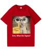 Erm What Sigma Funny Meme TShirt For Unisex Unisex Silly Cat Humor Printed Fashion Tops ONeck