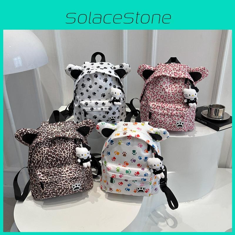 Mädchen Cartoon Katze Kralle Druck Lässiger Baumwoll Rucksack Für Schule Reisen Und Tagesausflüge