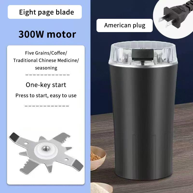 Electric Grain Spice Grinder 8 Stainless Steel Blades Fast Grinding Low Power for Student Dorm Coffee Making Use