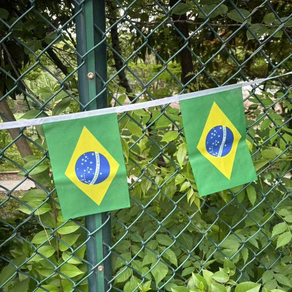 10M (32.8ft) Brazil Flag String Flag Holiday Decoration Hanging Flag Pull Flag