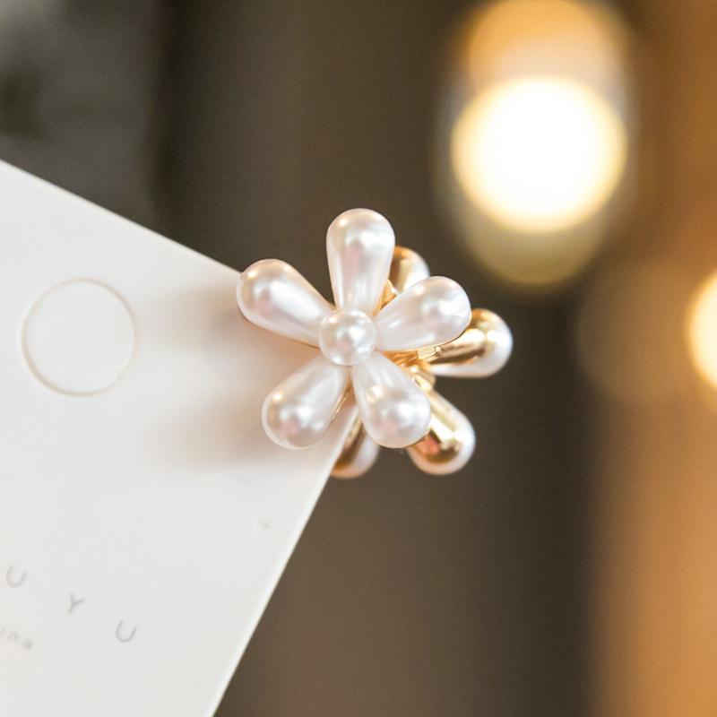 Korean Chic Round Pearl Flower Hair Pins Vintage Barrettes Hair Clips Set Crystal Metal Hair Accessories Hairgrip for Women