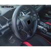 For Honda Civic 2016- CR-V CRV 2017- Carbon Fiber Steering Wheel Cover Molding Trim Frame Sticker Interior Accessories