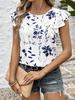 European and American New Short-sleeved Printed Crew Neck Women's Top