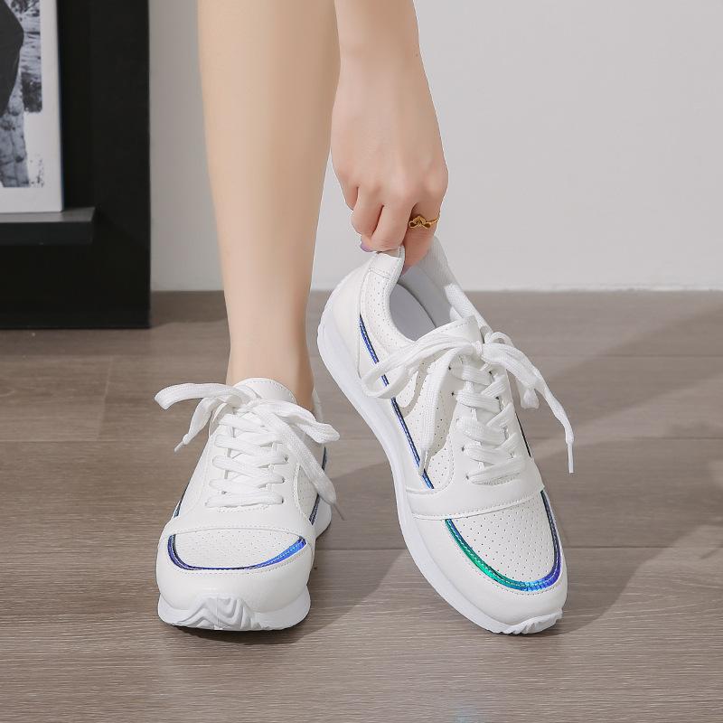 2025 summer new lace-up casual sports shoes soft-soled breathable little white shoes flat-soled versatile student shoes women's single shoes