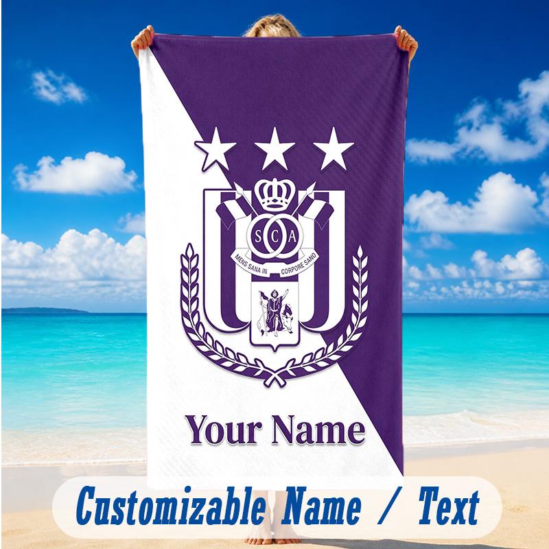 Beach Towel Custom Name Text, Quick Dry Large Towel For Beach HomeAnderlecht FC